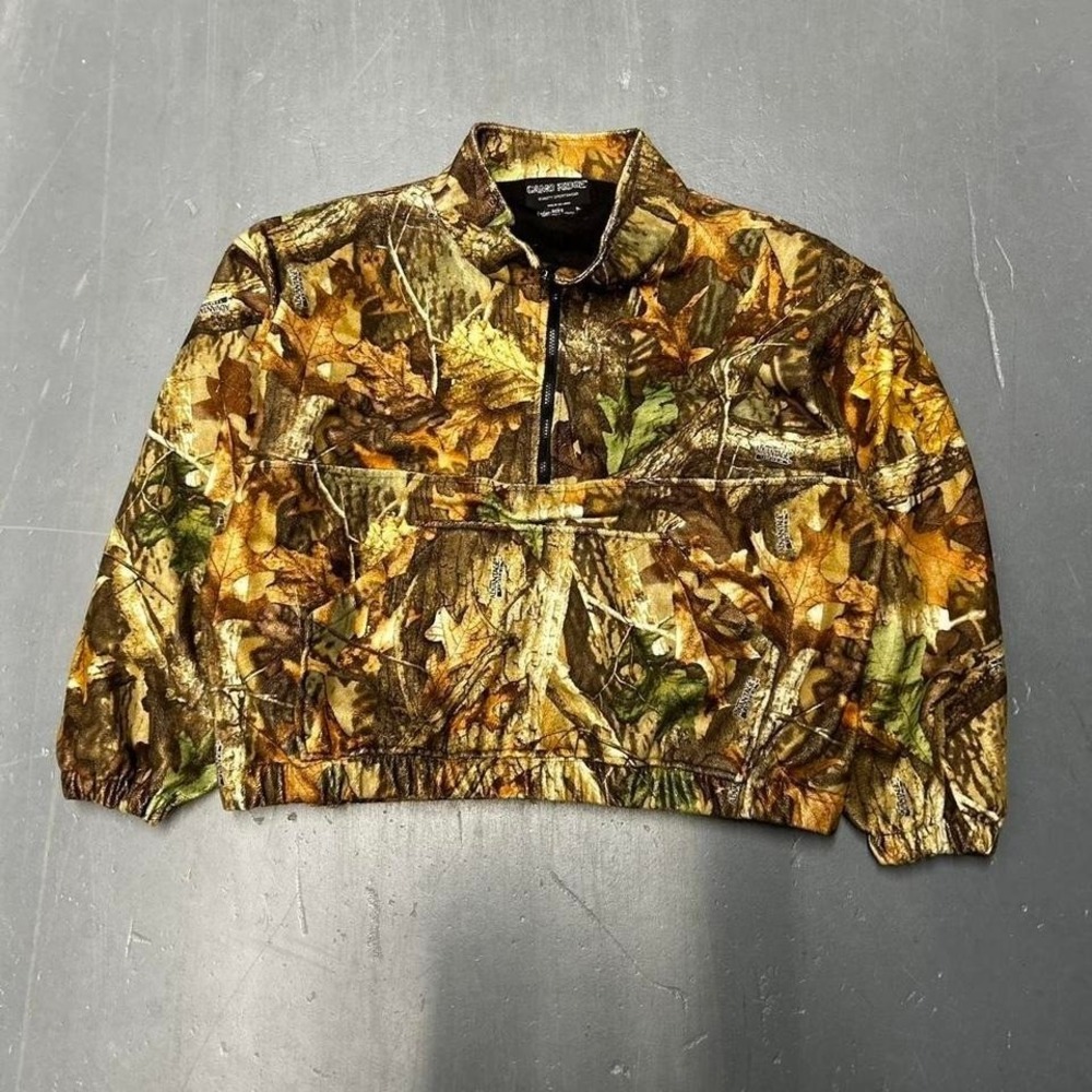 Vintage realtree camo quarter zip earth tone bomber jacket